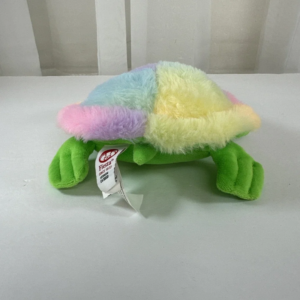 Fiesta Rainbow Sherbet Turtle Plush Glitter Eyes 7